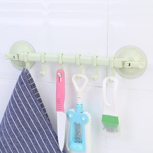 Wall Vacuum Rack Suction Cup 6 Hooks