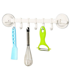 Wall Vacuum Rack Suction Cup 6 Hooks