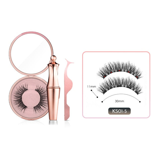 Magnetic False Eyelashes No Glue Full Eye 5 Magnet Reusable Fake Eyelashes