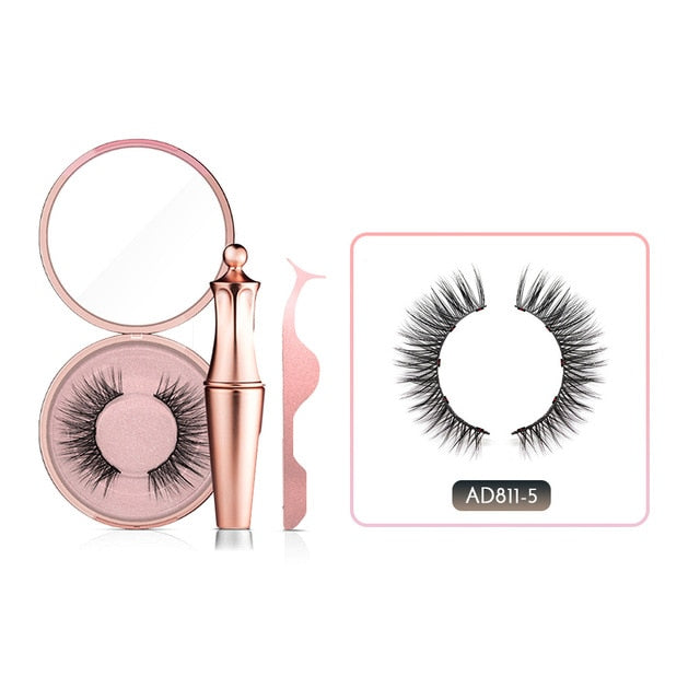 Magnetic False Eyelashes No Glue Full Eye 5 Magnet Reusable Fake Eyelashes