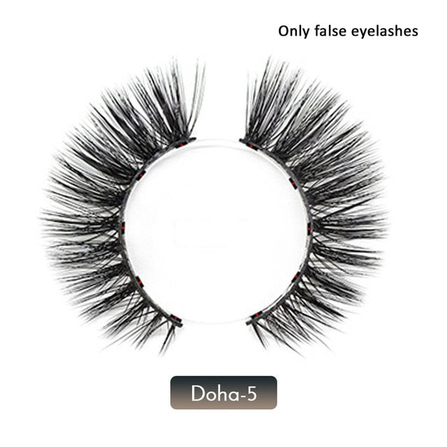 Magnetic False Eyelashes No Glue Full Eye 5 Magnet Reusable Fake Eyelashes